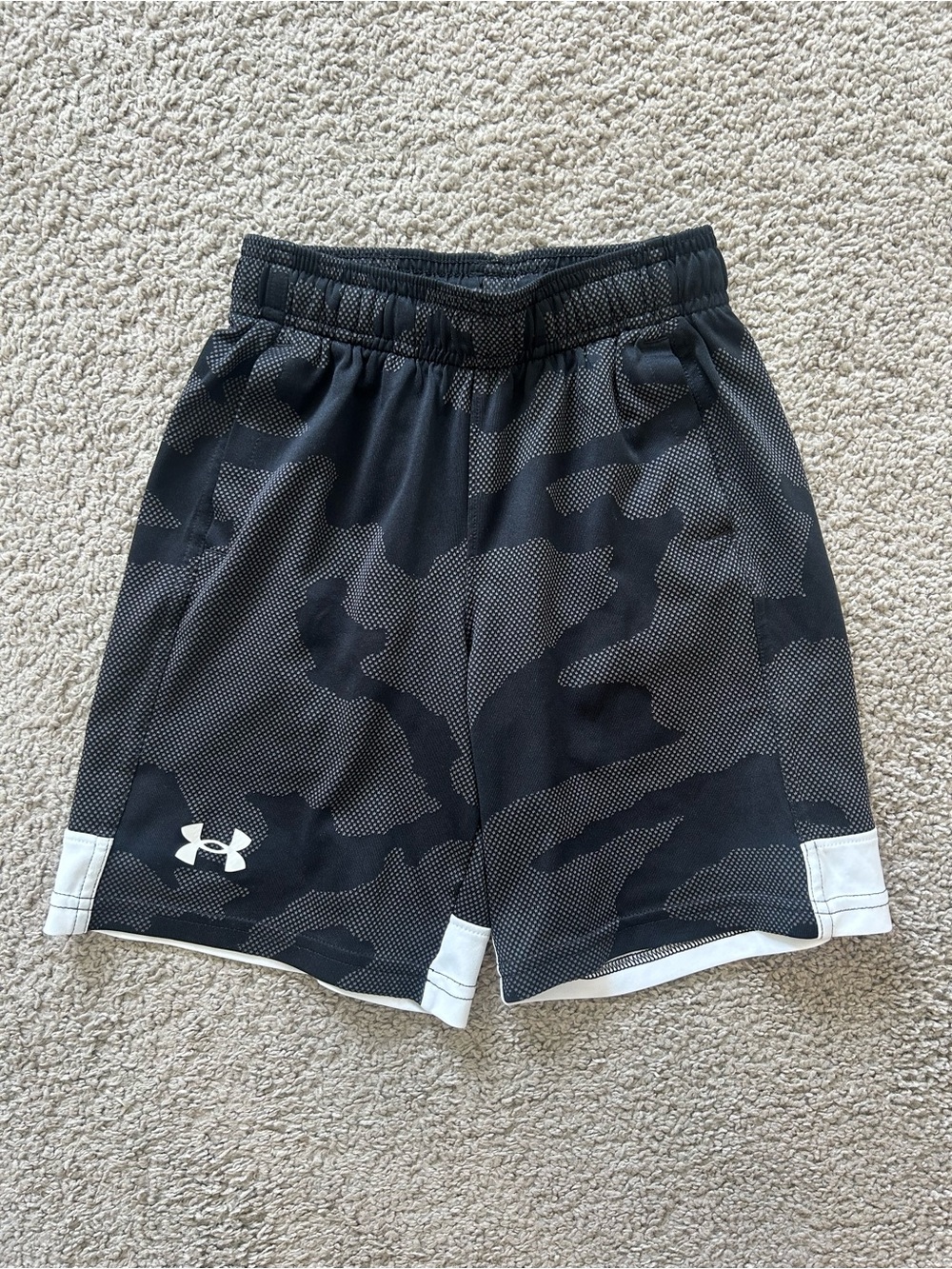 Under Armour Black & White Camo Athletic Shorts